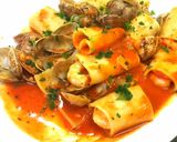 海老とあさりの肉厚パスタ　パッケリ作り方9写真