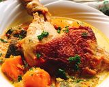パリッと骨付き鶏もも肉の南瓜スープ作り方18写真