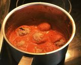 チーズ入りミートボールのトマトソース煮作り方12写真