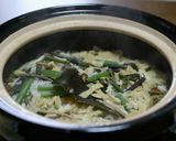 土鍋で炊く山菜とお揚げの炊き込みご飯作り方4写真