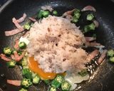 鰹節が決め手！オクラの入ったチャーハン作り方7写真
