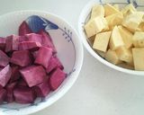 甘納豆とお芋の茶巾 簡単 おせち 和菓子作り方1写真