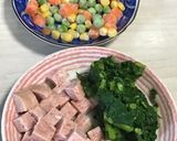 大根葉とスパムの焦がし炒飯風作り方1写真
