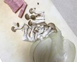 菜の花としめじのミルクスープ作り方3写真