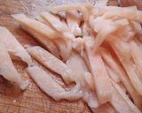 ぱぱっと常備菜♪細切り鶏肉の甘辛生姜煮作り方1写真