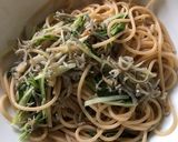 水菜とジャコ（しらす）のペペロンチーノ作り方9写真