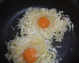 キャベツで土手目玉焼き作り方3写真