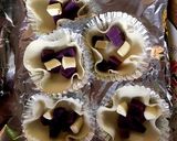 餃子の皮で紫芋とクリの簡単なタルト作り方3写真