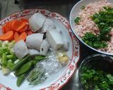 ほっこり！里芋と鶏だんごのごま味噌お汁作り方1写真