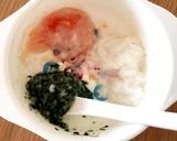 【離乳食初〜中期】ひな祭り♪菱餅風お粥作り方3写真