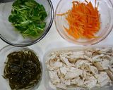 簡単！三つ葉昆布☆鶏サラダ作り方1写真