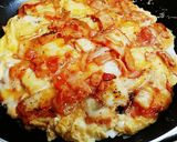 アレンジ❤餅ベーコンキムチ玉子焼❤ランチ作り方7写真