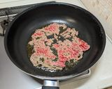 トマトジュースで作るトマトとひき肉パスタ作り方3写真