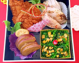 常備菜や冷食で簡単お重 受験生応援弁当作り方1写真