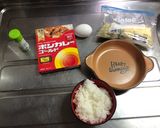 レトルトを使った簡単半熟卵の焼きカレー作り方1写真