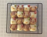ワンコとゆきだるまのカラフルちぎりパン作り方12写真