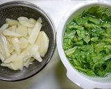 中性脂肪対策！春菊と菊芋のお味噌汁作り方1写真