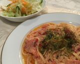 蟹缶で作る豆乳トマトクリームスパゲティ作り方8写真