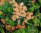なめことほうれん草の中華炒め作り方5写真