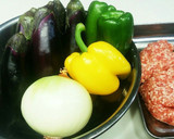 ナス、ピーマンと挽肉の中華風味噌炒め作り方1写真