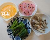ストックの茹で野菜・蒲鉾と玉子炒め作り方1写真