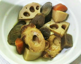 煮物リメイク(お煮しめ、筑前煮)卵焼き作り方1写真
