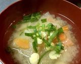打ち豆入り大根と人参の味噌汁作り方5写真