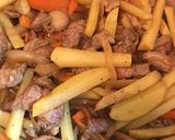 簡単ラム肉とじゃがいも醤油炒め作り方8写真