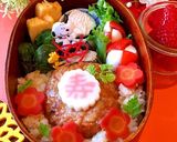 蓮根バーグ新春スヌーピー弁当 受験生応援作り方3写真