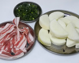 大根と豚肉のみそ炒め作り方1写真