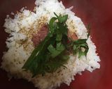 夜食２２時以外に食べる梅しそお茶漬け作り方1写真