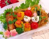 春待ちお花のチャプチェ弁当作り方1写真