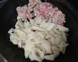 レンコン豚肉ニラの塩麹炒め作り方4写真