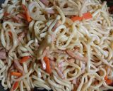 温玉のせ焼きうどん♪作り方4写真