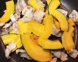 かぼちゃと豚バラのにんにく醤油炒め作り方4写真