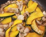 かぼちゃと豚バラのにんにく醤油炒め作り方5写真