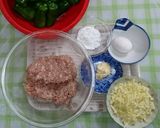 ＊ピーマンの肉詰め：鶏ミンチ＊作り方1写真