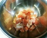 鶏、茸、野菜の玉子雑炊♪出汁醤油豆板醤味作り方2写真