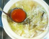 鶏、茸、野菜の玉子雑炊♪出汁醤油豆板醤味作り方7写真