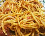 煮込みﾊﾝﾊﾞｰｸﾞ残りｿｰｽをﾊﾟｽﾀ作り方5写真