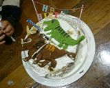 恐竜ケーキ キャラクターケーキ マジパン作り方15写真