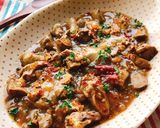 豆板醤なし！鶏レバーとキノコの和風麻婆作り方8写真