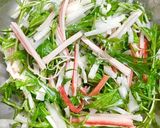 大根カニカマ水菜のマヨわさび醤油サラダ♬作り方3写真