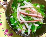 大根カニカマ水菜のマヨわさび醤油サラダ♬作り方4写真