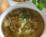 白菜とエノキの簡単とろみスープ作り方3写真