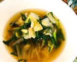 白菜とエノキの簡単とろみスープ作り方6写真