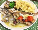 真鯵のアクアパッツァ、パスタ添え作り方7写真