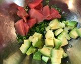 中トロとアボカドの葱胡麻よごし作り方1写真