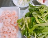 小えびと 青菜のにんにく炒め作り方1写真