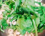 小えびと 青菜のにんにく炒め作り方4写真